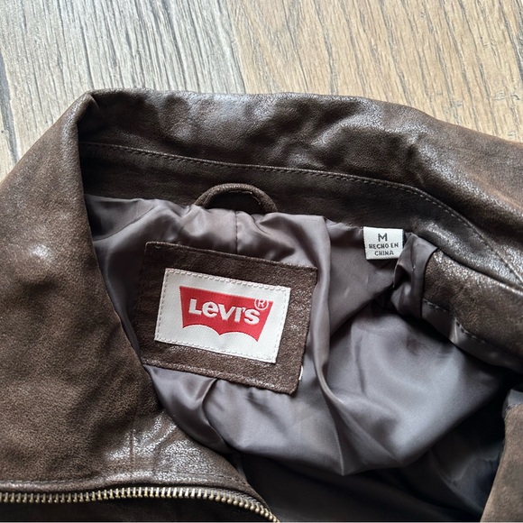 Levi’s Genuine Leather Zip Up Jacket Medium - Picture 13 of 15